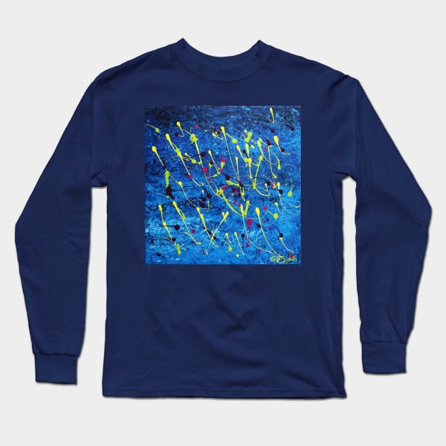 Jones Does Art | Swimming | Acrylic on Canvas Long Sleeve T-Shirt by jonesdoesart